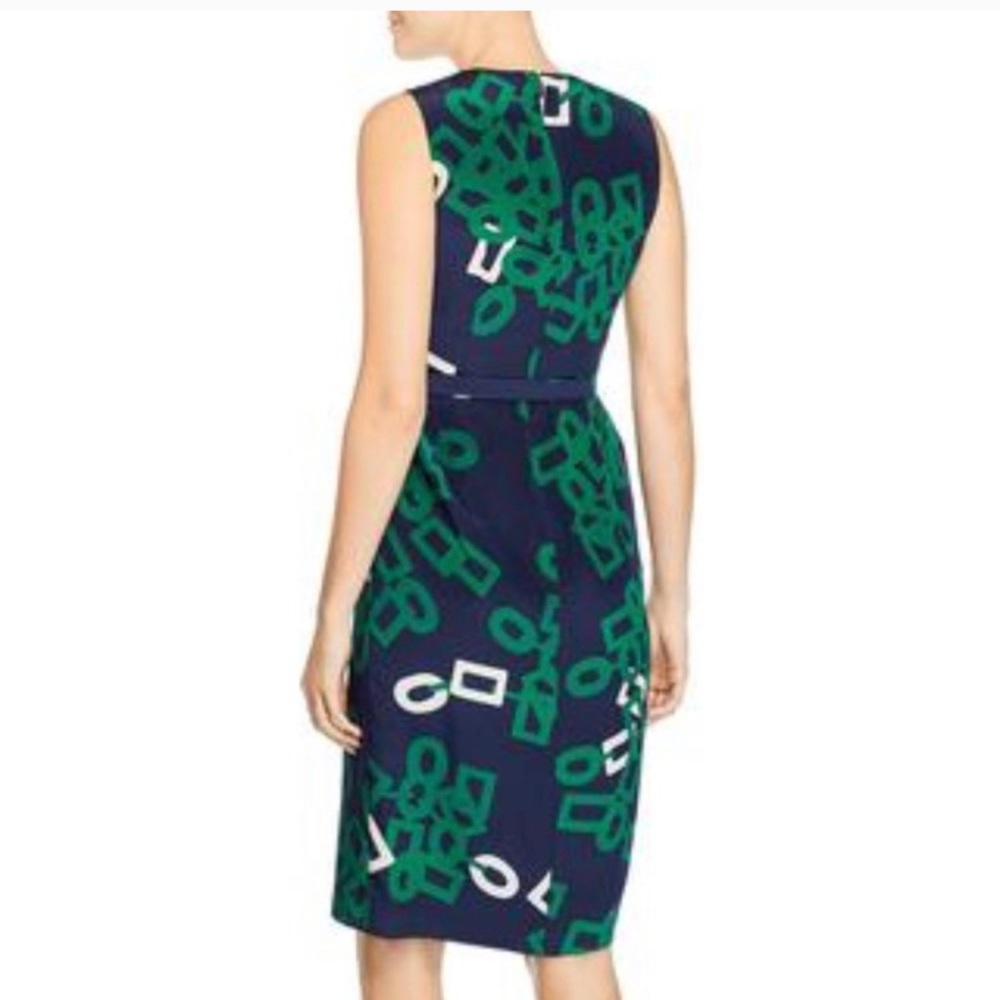 Lafayette 148 Duvall Print Link Midi Belted Dress.